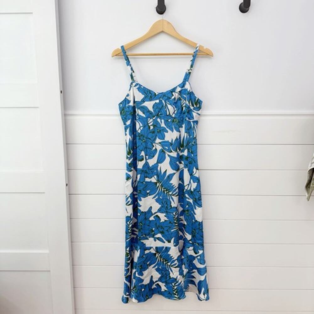 Women’s Cabi #6761 Botanical Dress Blue White Floral Size Small S